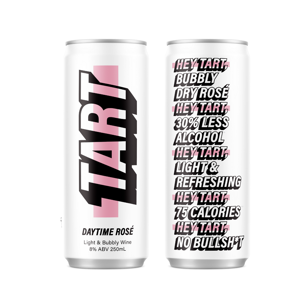 TART Daytime Rosé Wine 8 x 250ml Cans PARTY PACK (2 x 4-packs)
